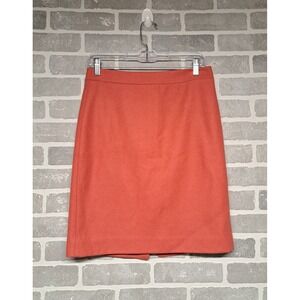 J.Crew Womens The Pencil‎ Skirt Wool Viscose Coral Color Size 2